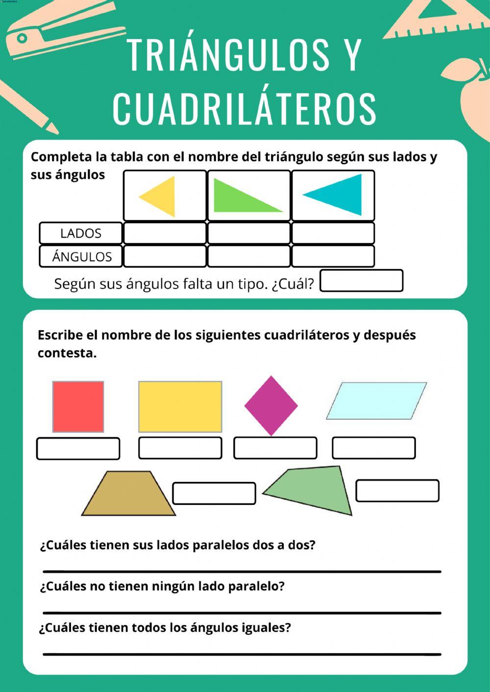 Cuadriláteros y triángulos