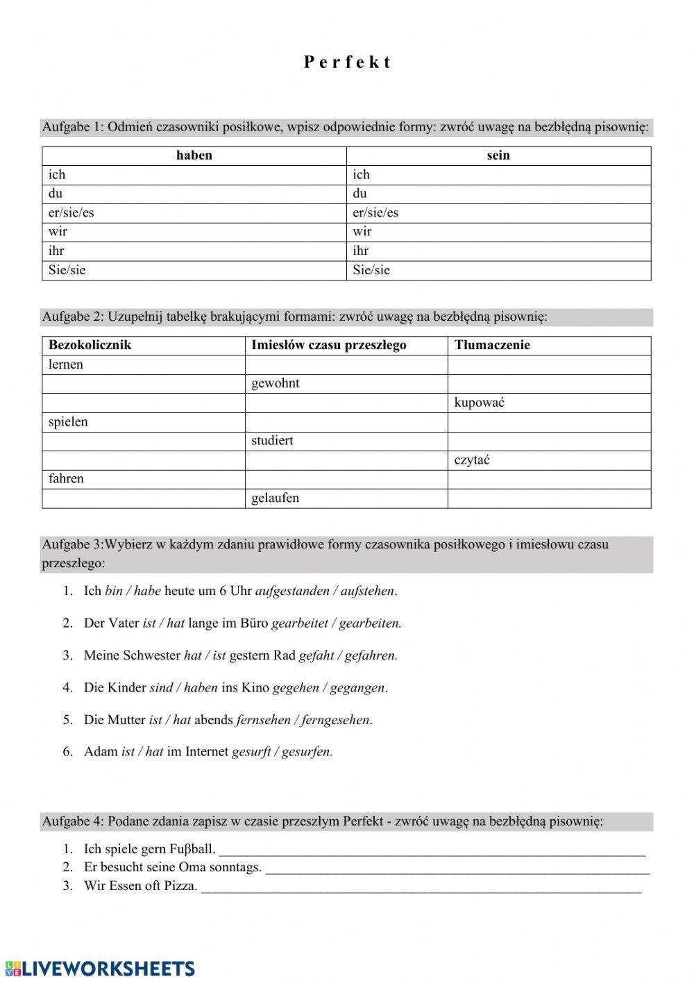 Czas przeszły Perfekt