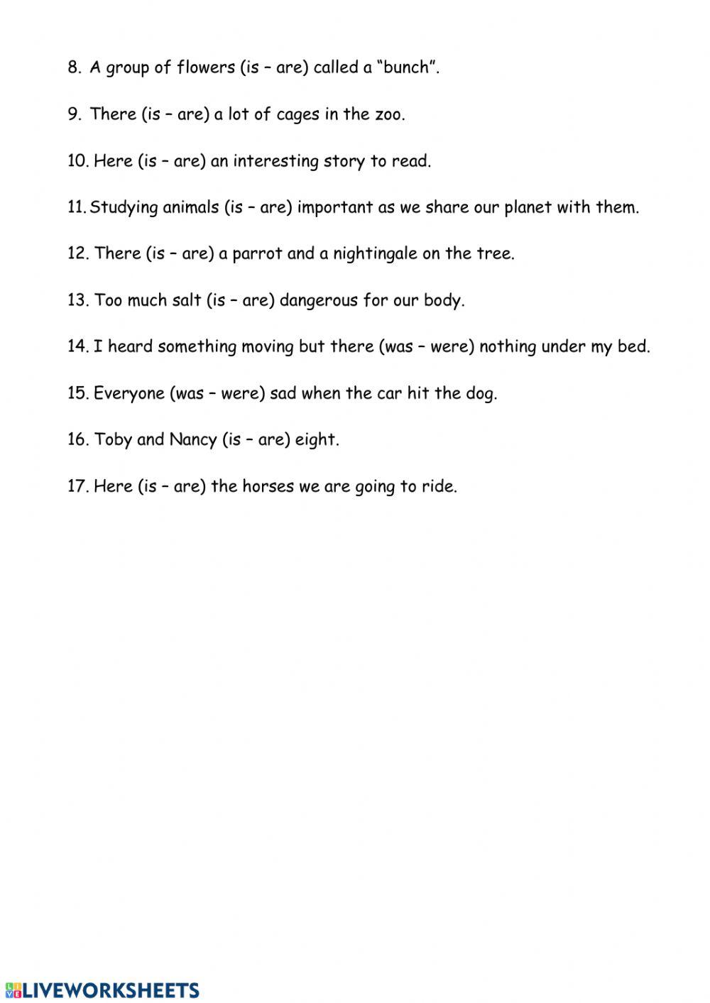 Subject verb agreement