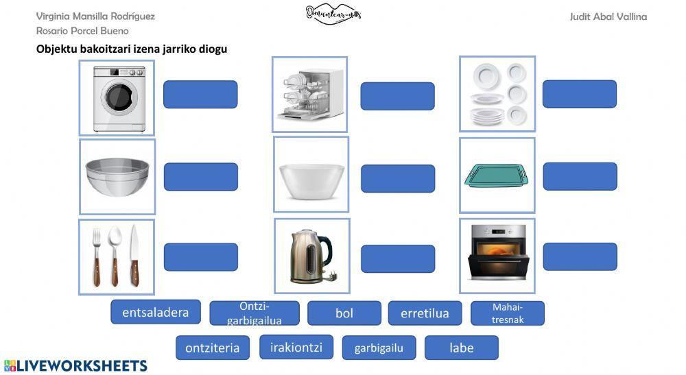 Hiztegia sukaldea idatzita
