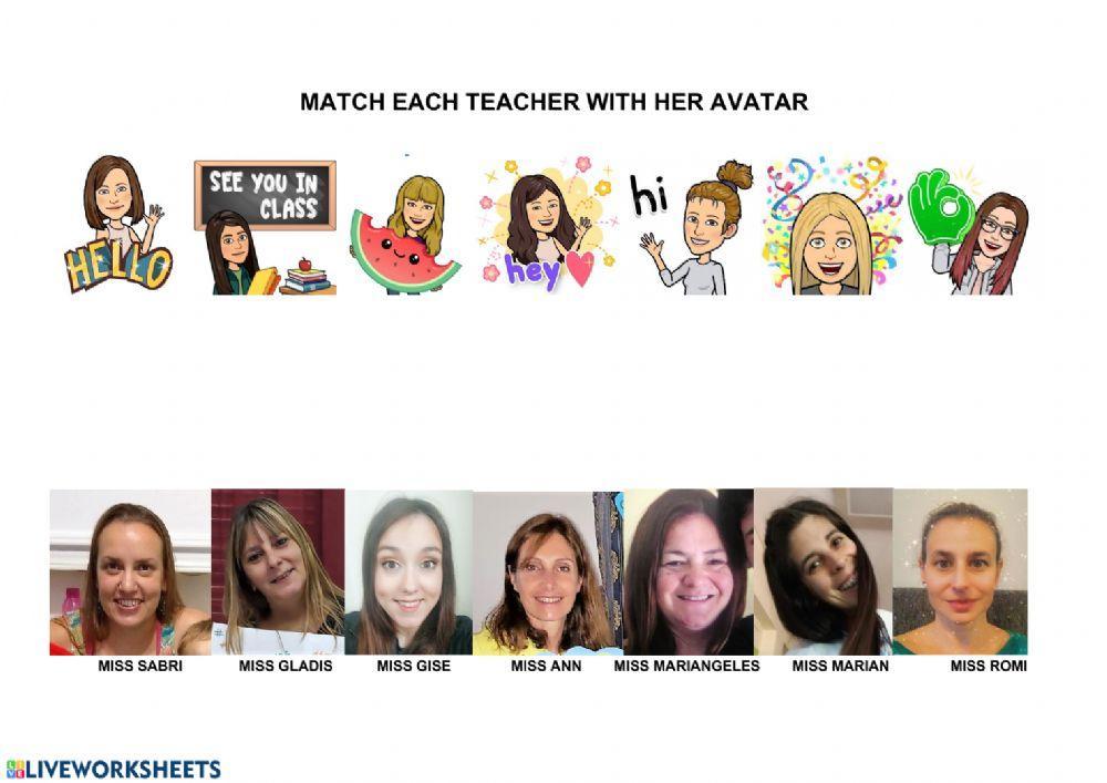 Matching  Dorrego teachers to their avatars