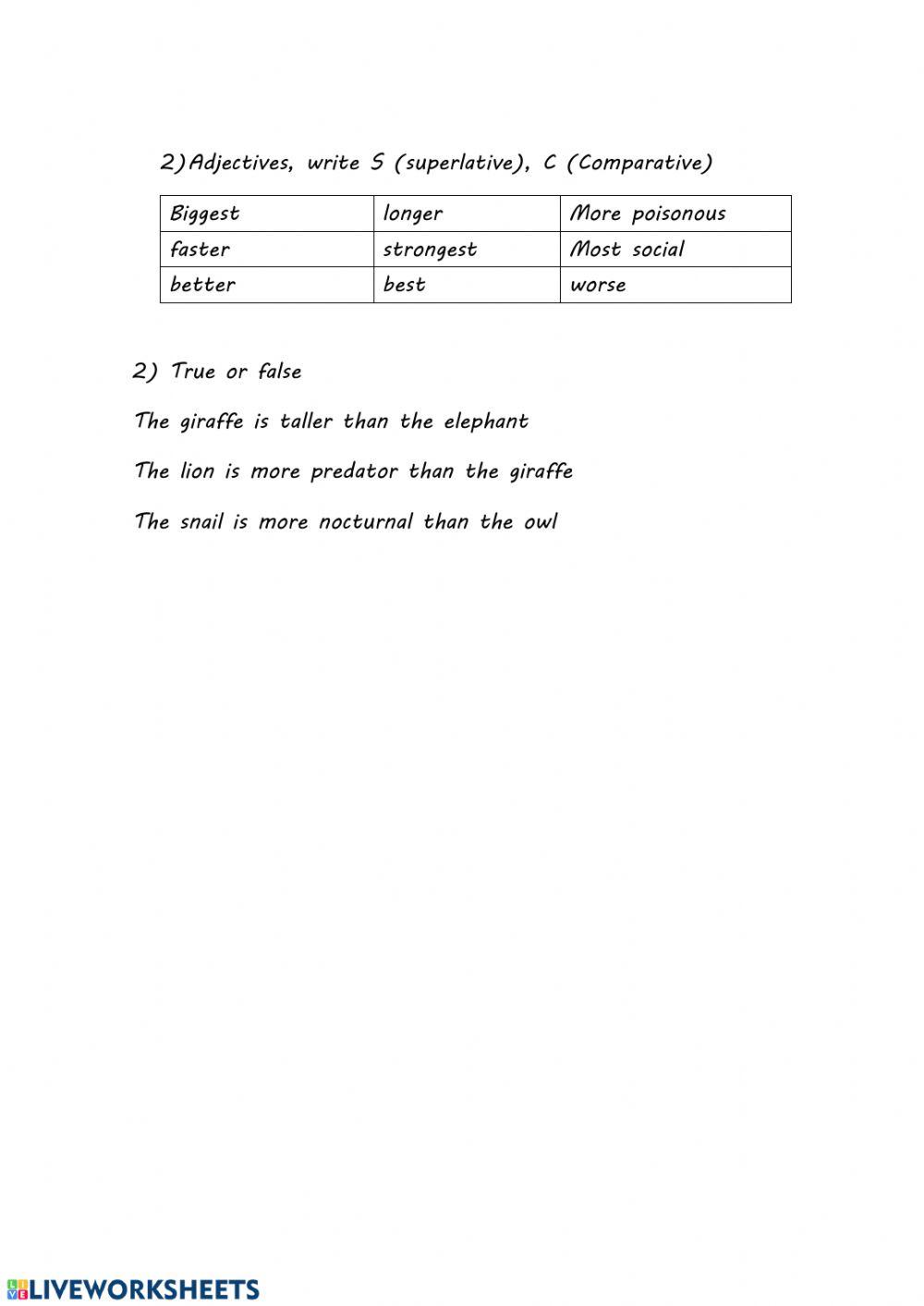 Reading comprehension