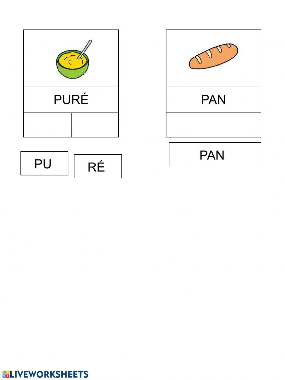 Lectura silábica comida