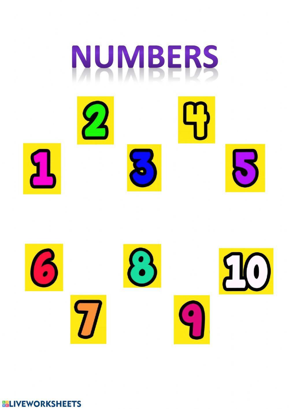 Numbers (110) activity Live Worksheets
