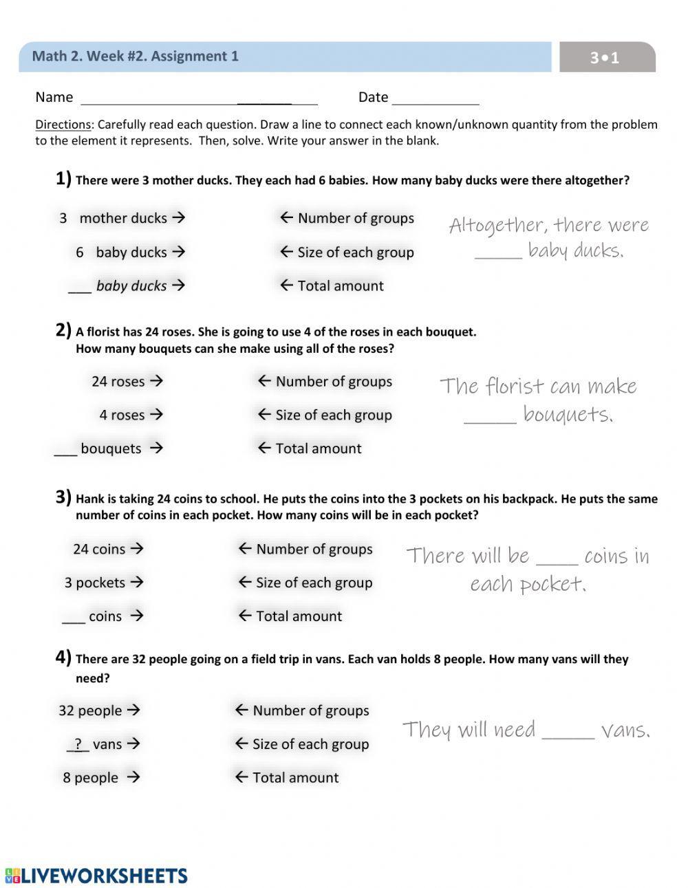 Multiplication and Division Scenarios 1