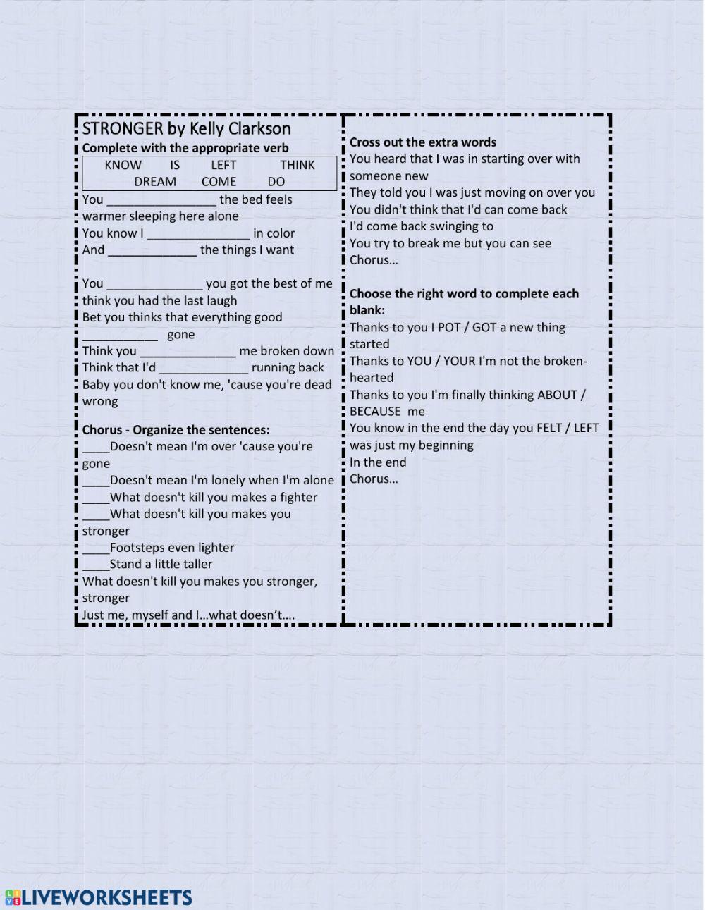 Listening exercise: Stronger