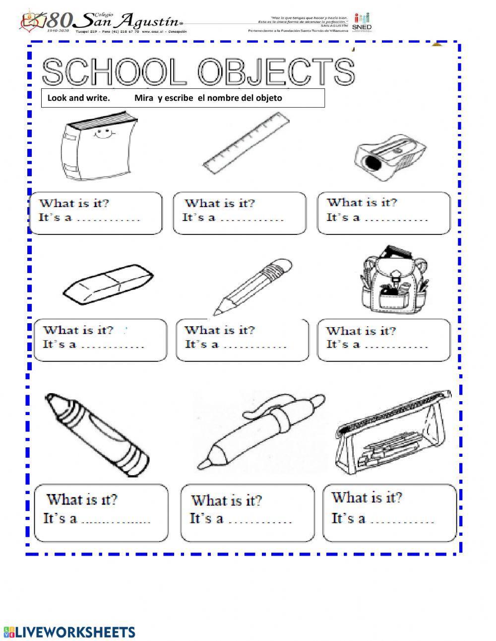 School objects (writing2)