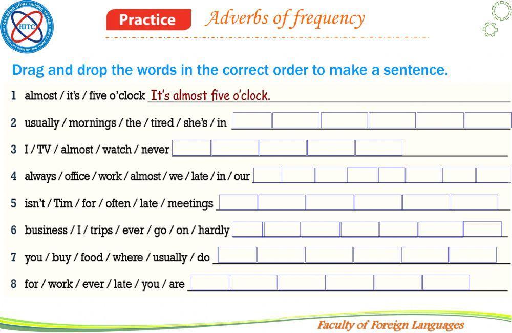 English 1 - Unit - Lesson C. Grammar Adverbs of frequency