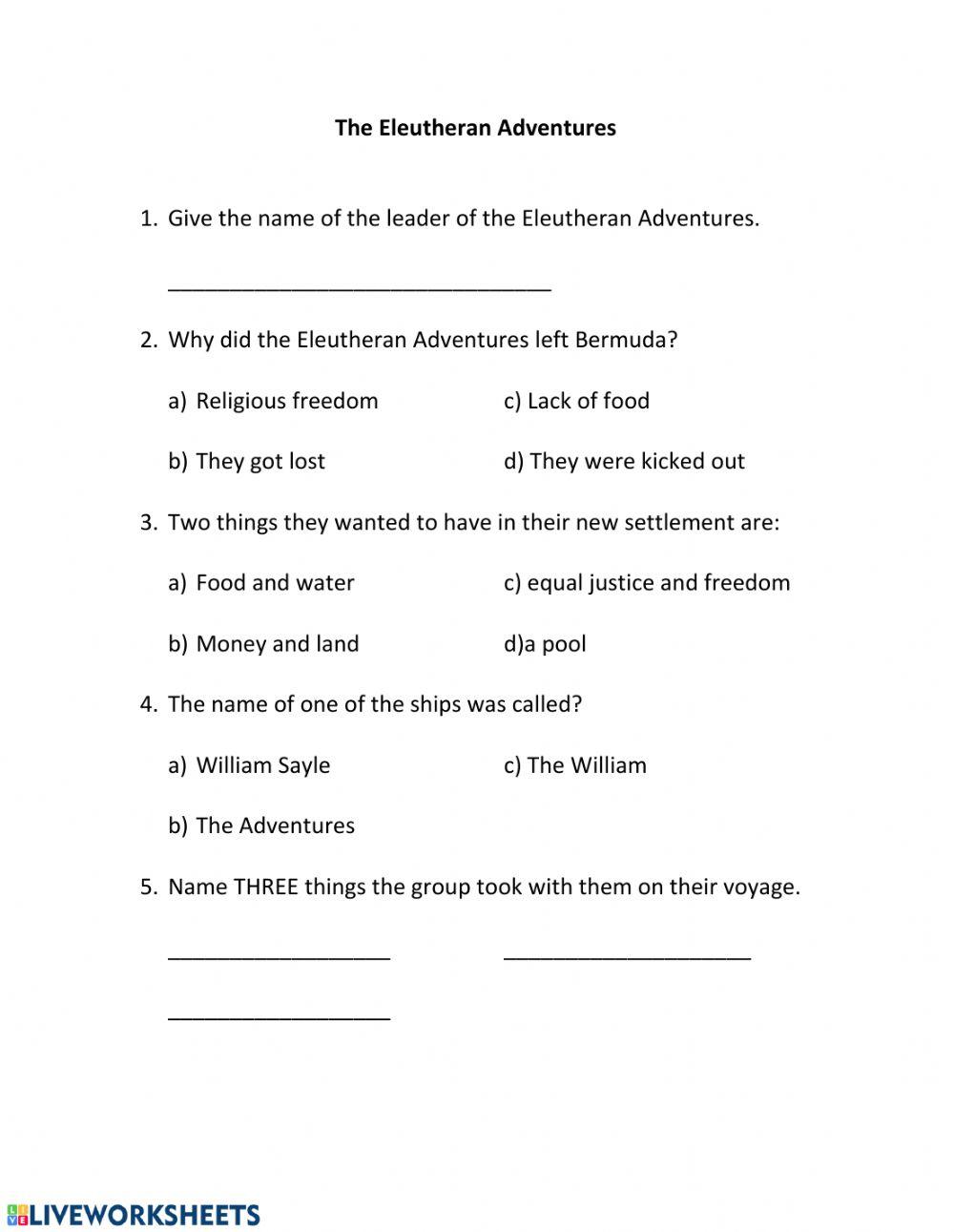 Eleutheran Adventurers