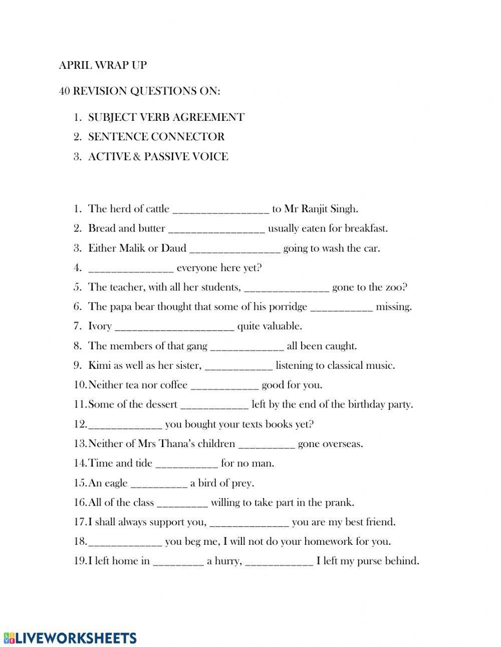 Grammar revision april