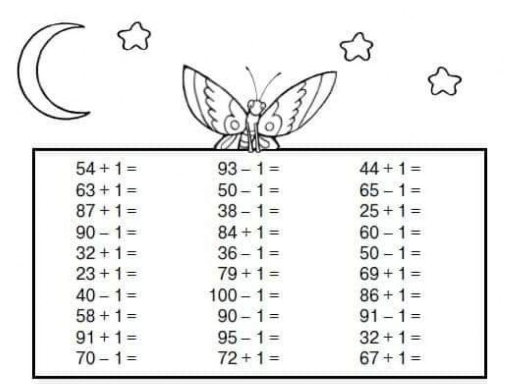 Математика, додавання та віднімання 1