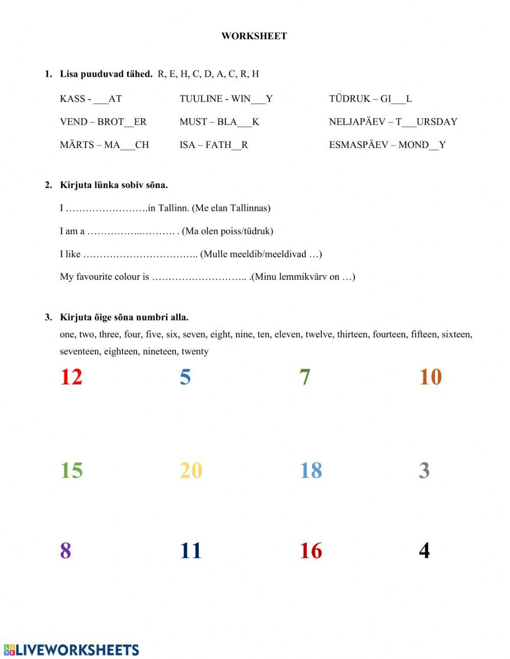 2nd Grade worksheet