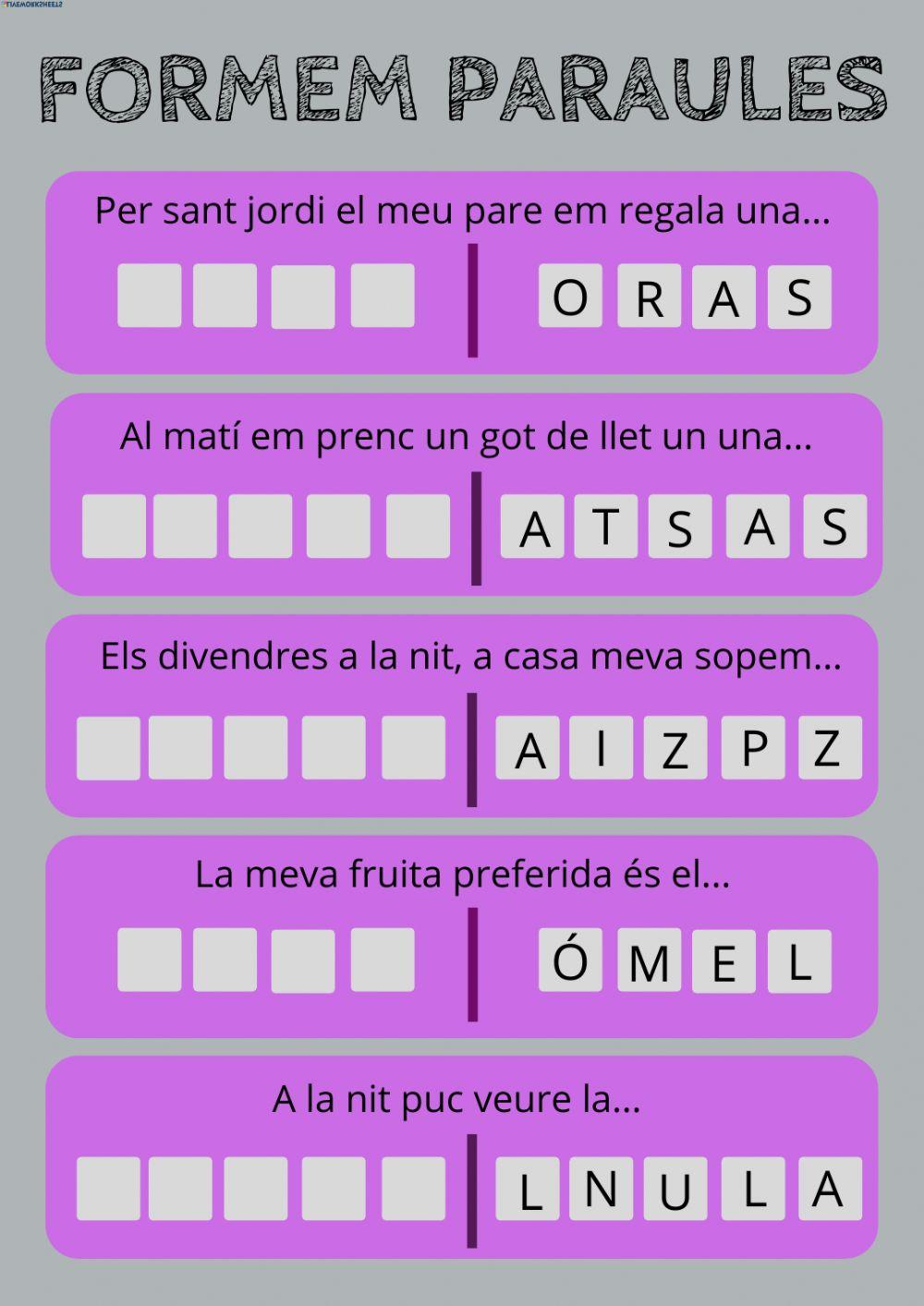 Formem paraules Formem paraules