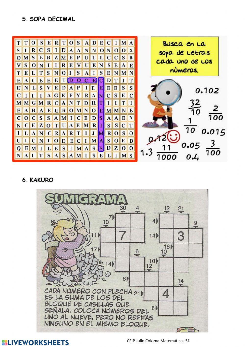 Pasatiempos matemáticos Razonamiento lógico