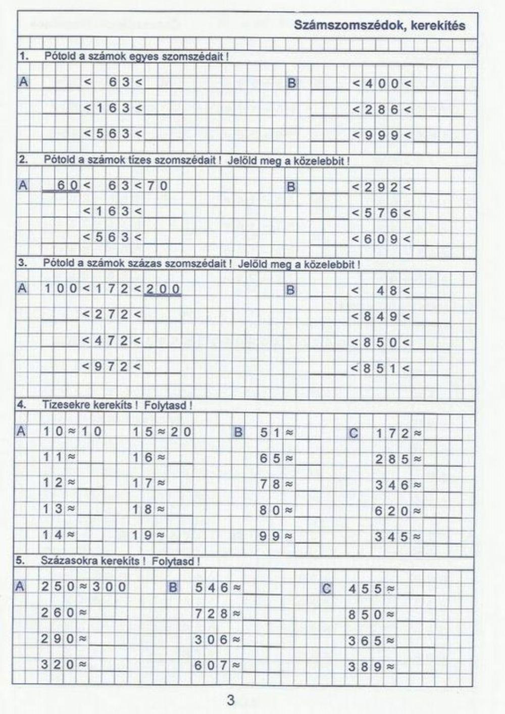 Számszomszédok, kerekítés