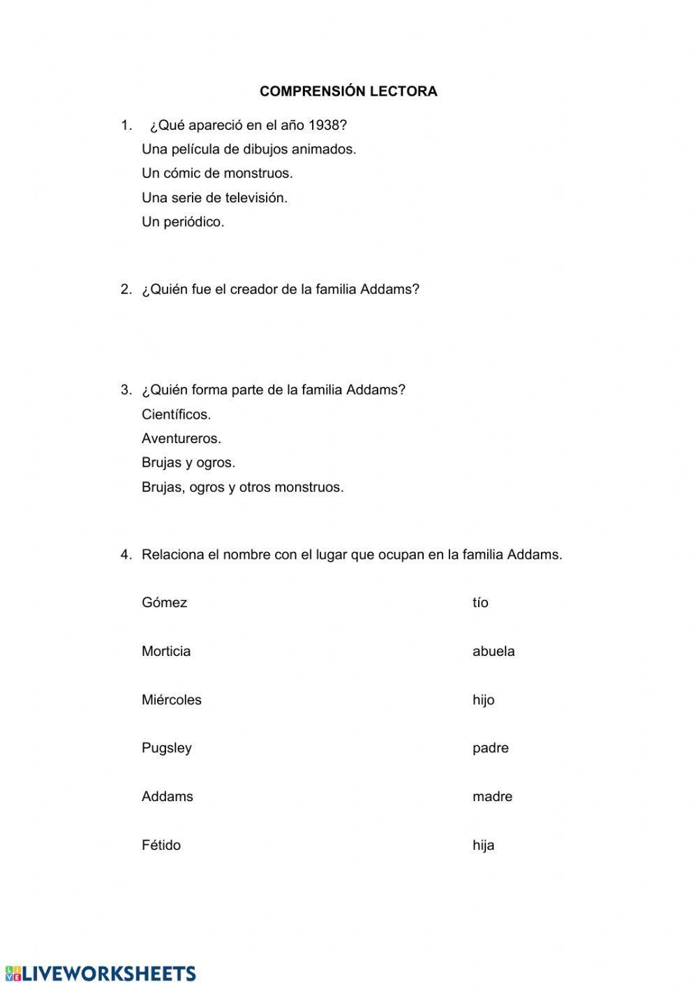 Comprensión 7 Comprensión 7