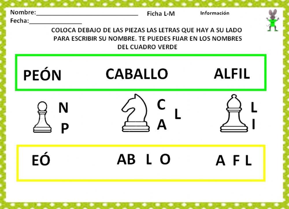 Ajedrez Nombre Fichas 1