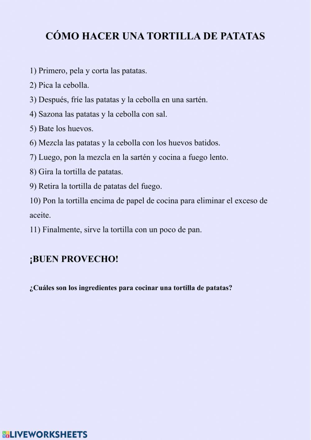 Cómo cocinar una tortilla de patatas