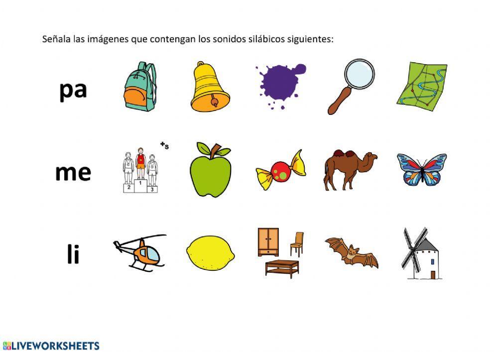 Identifica sonido dentro de la palabra