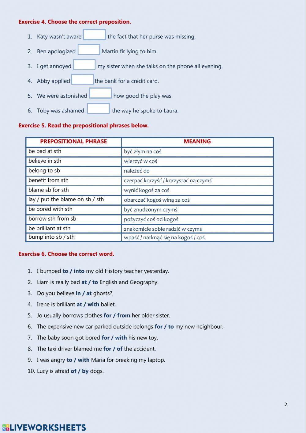 Prepositional phrases Part 1