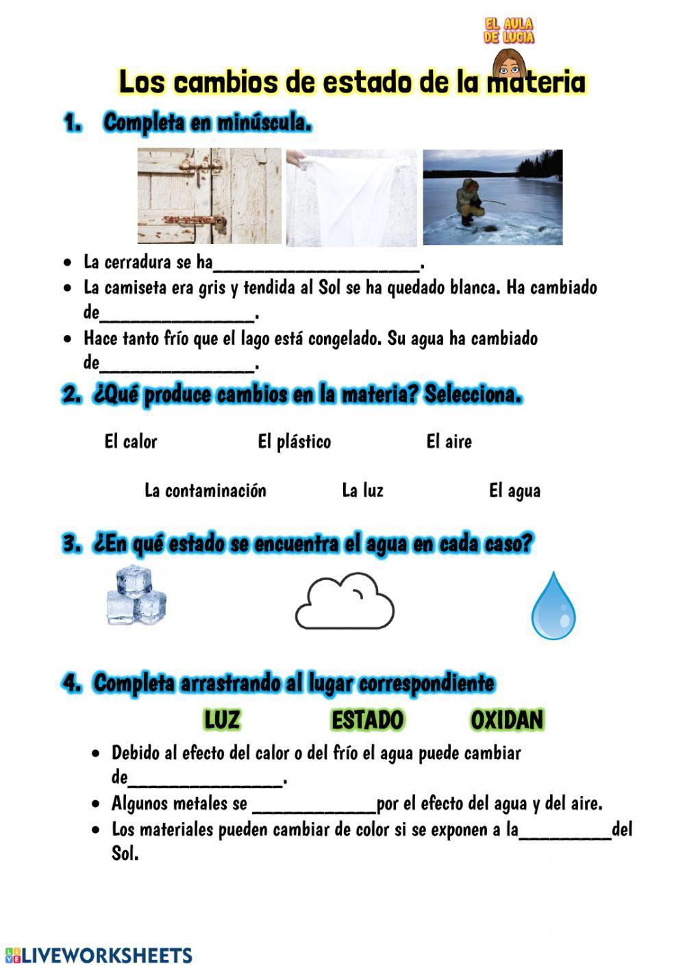 Los cambios de estado de los materiales