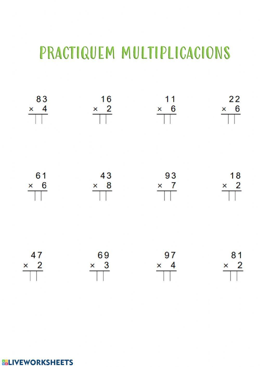 Practiquem multiplicacions 1