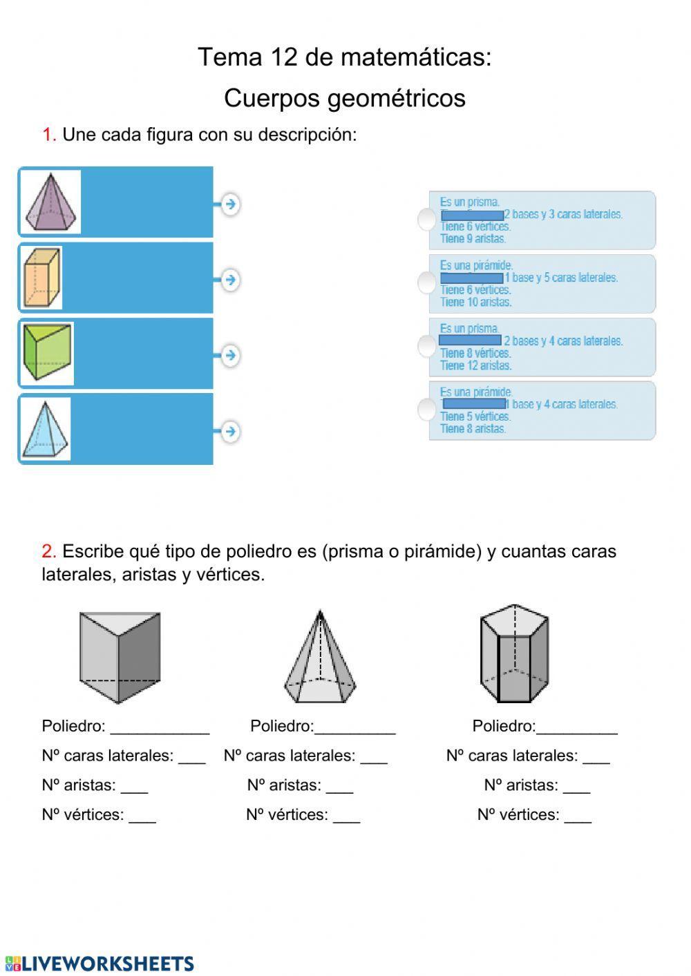 Tema 12 matemáticas: cuerpos geométricos