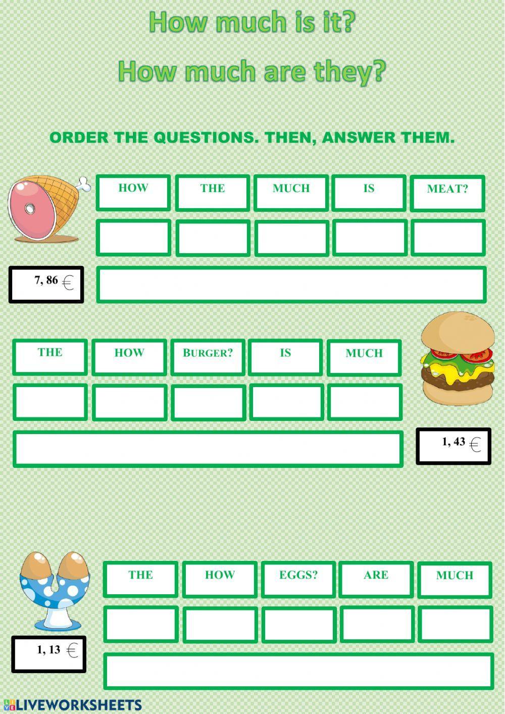 How much interactive worksheet | Live Worksheets