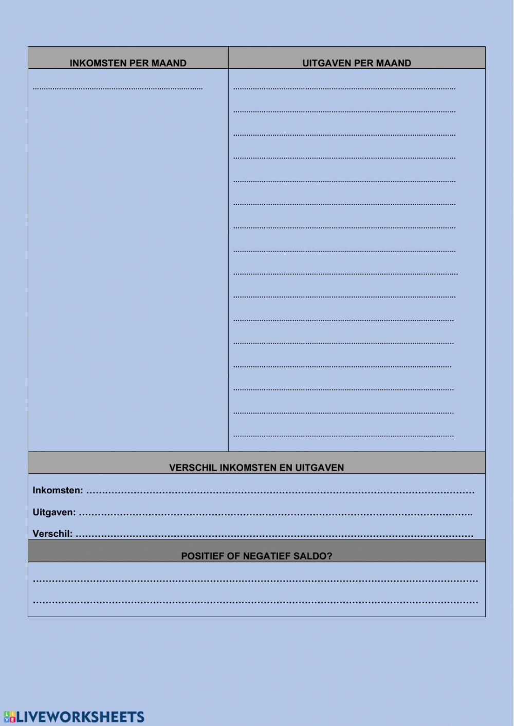 Budget en budgetteren 4STW