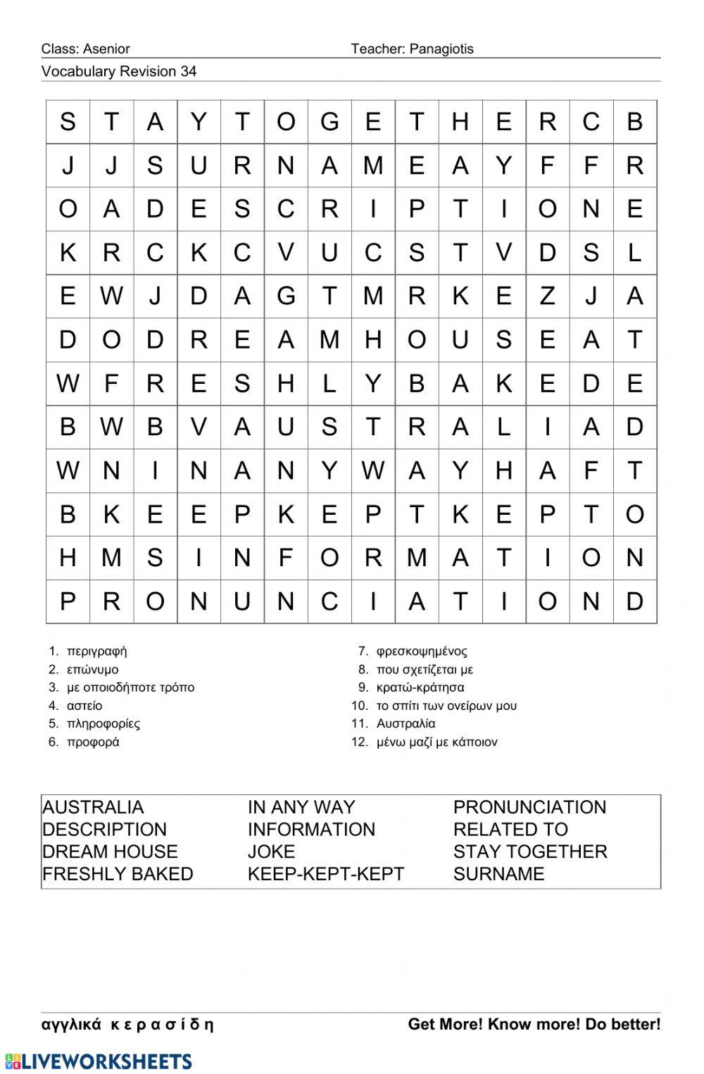 Asenior Wordsearch 34