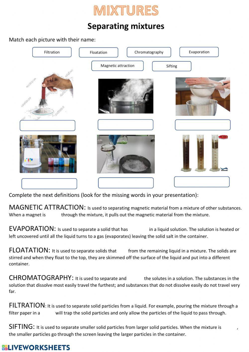 Separating mixtures