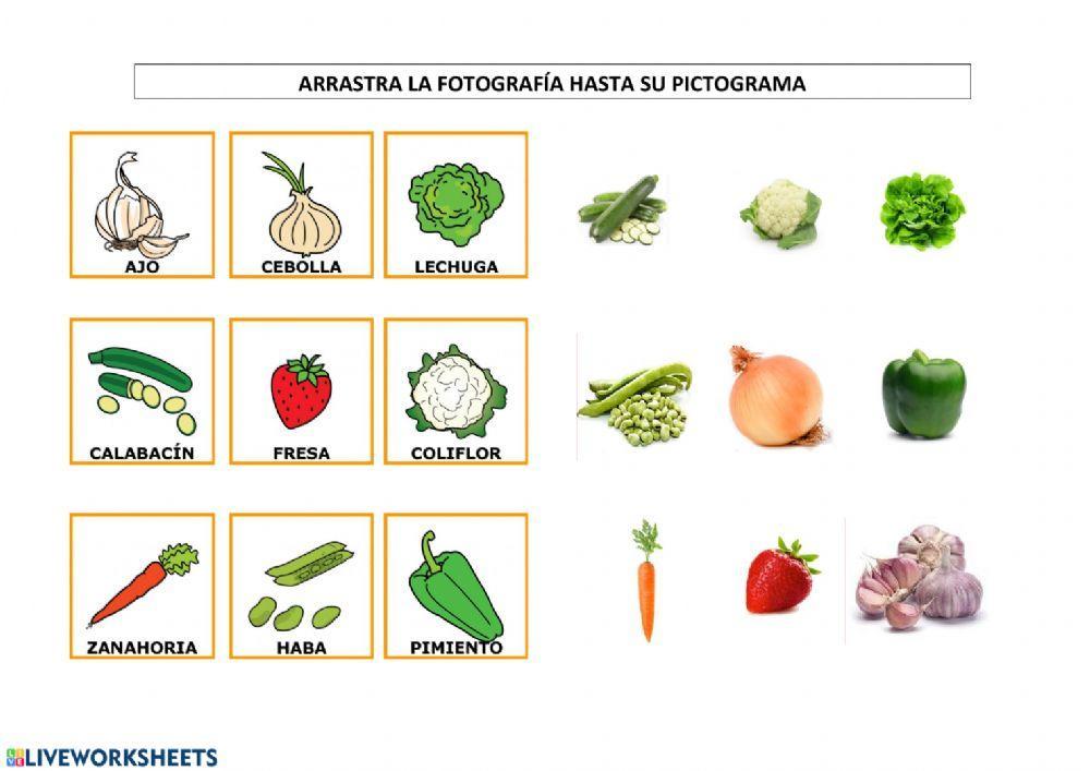 Relacionar verduras 1