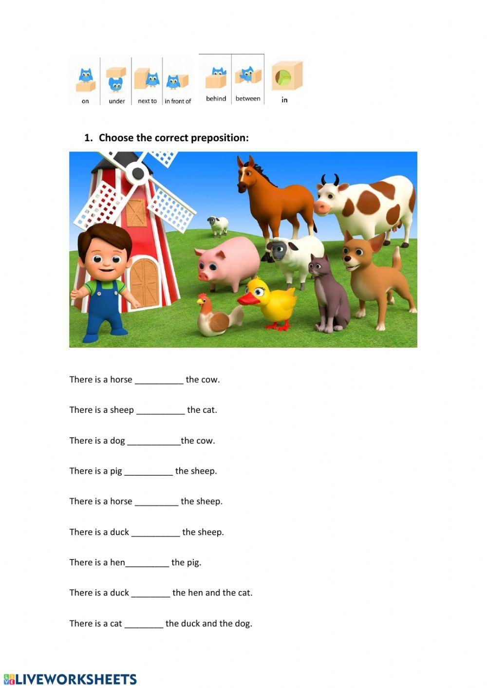 Prepositions of place LH3 worksheet Live Worksheets