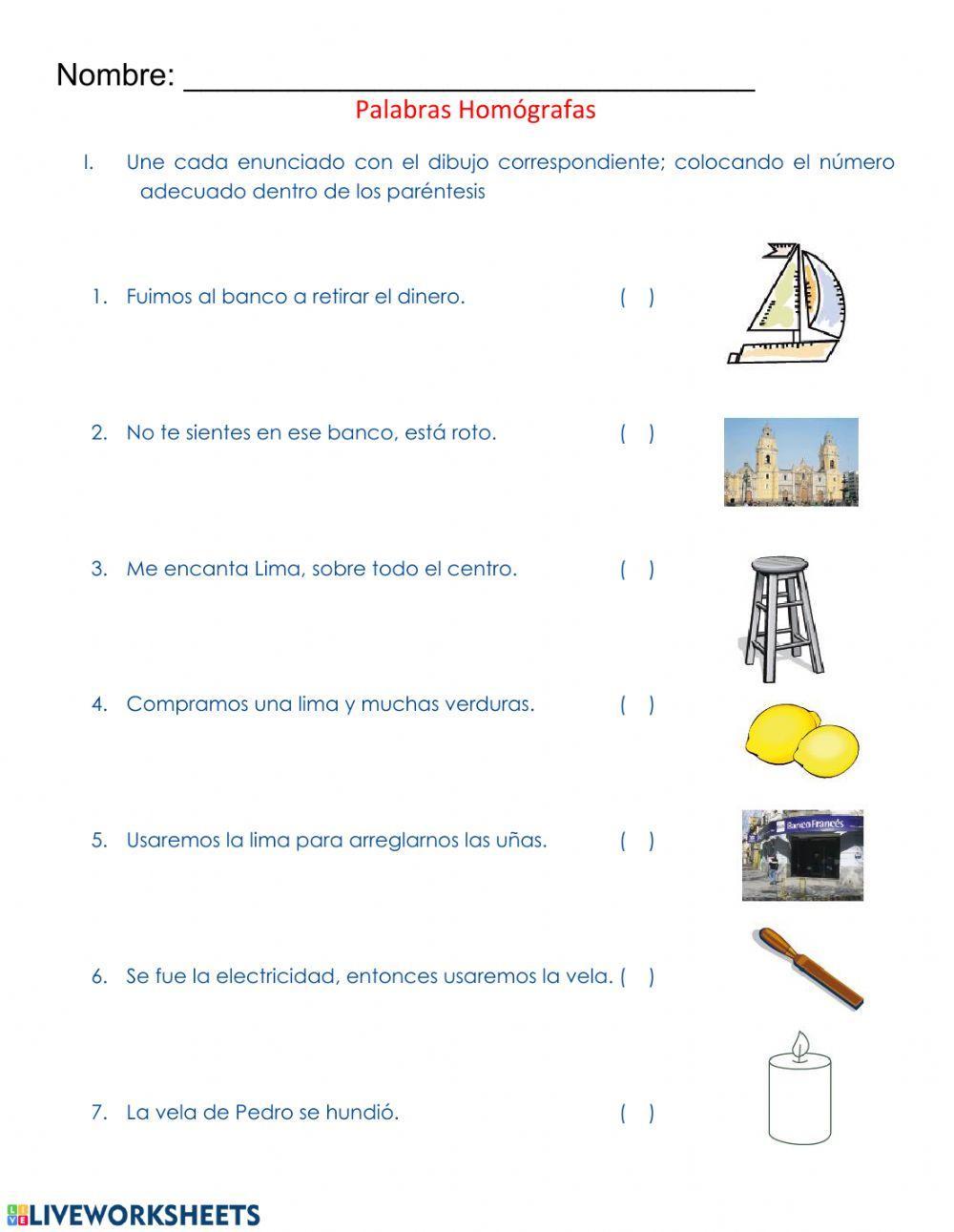Palabras homógrafas Palabras homógrafas