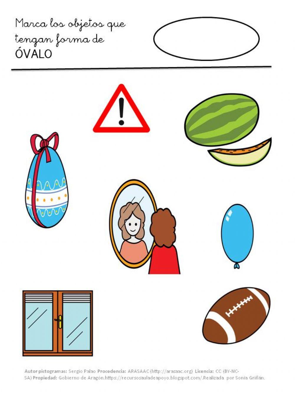 El óvalo con objetos