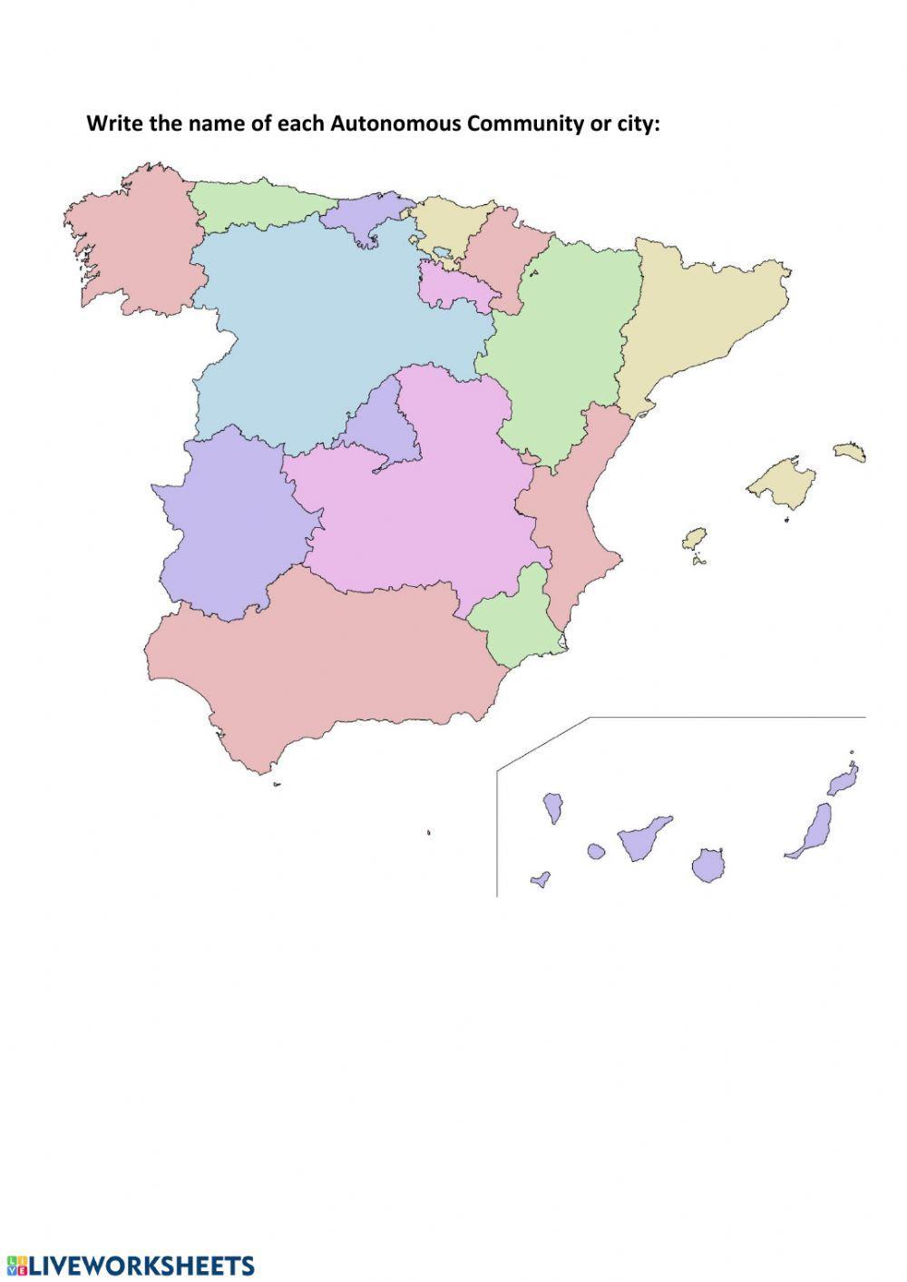 Spain: provinces and autonomous communities