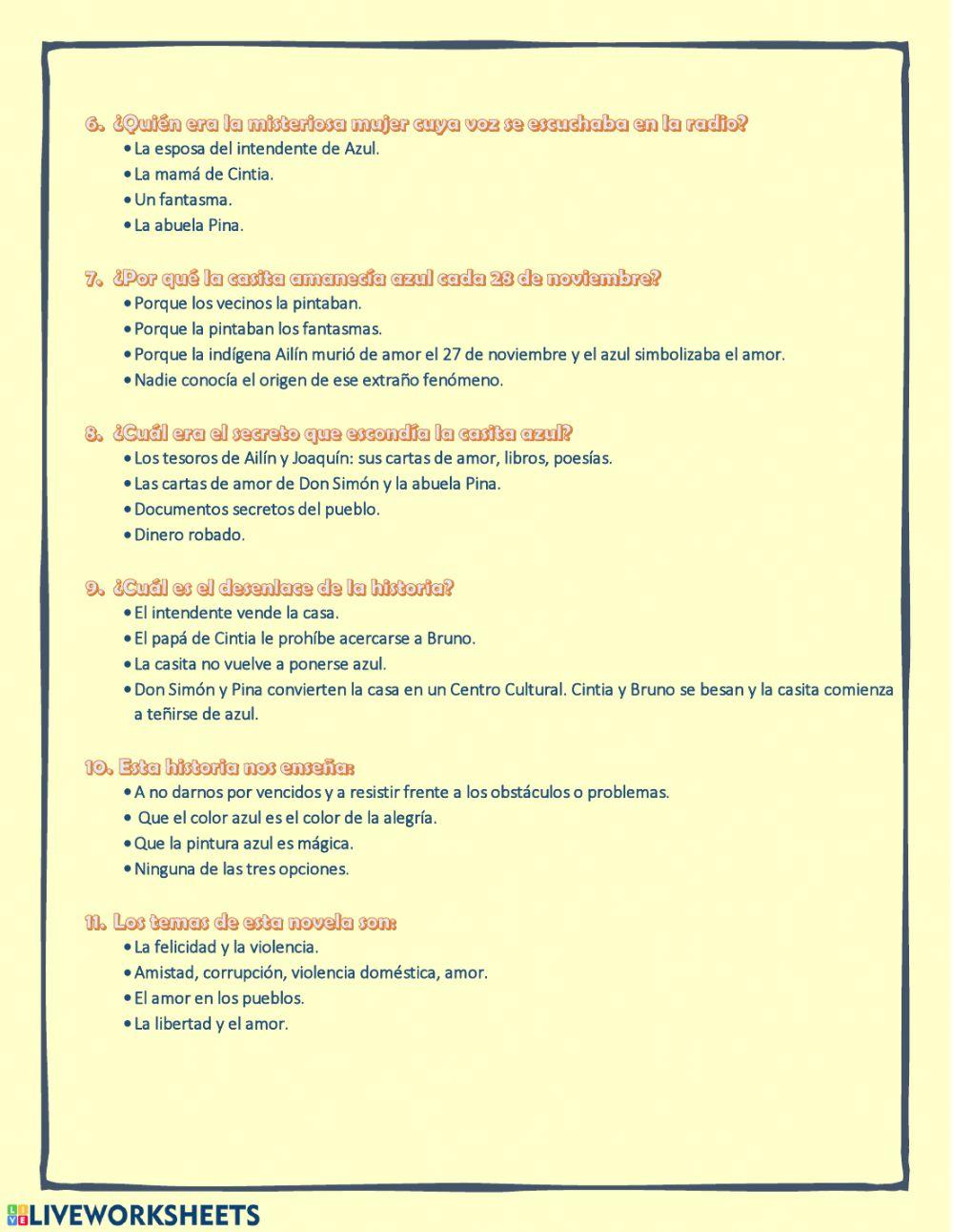 Novela: La casita azul