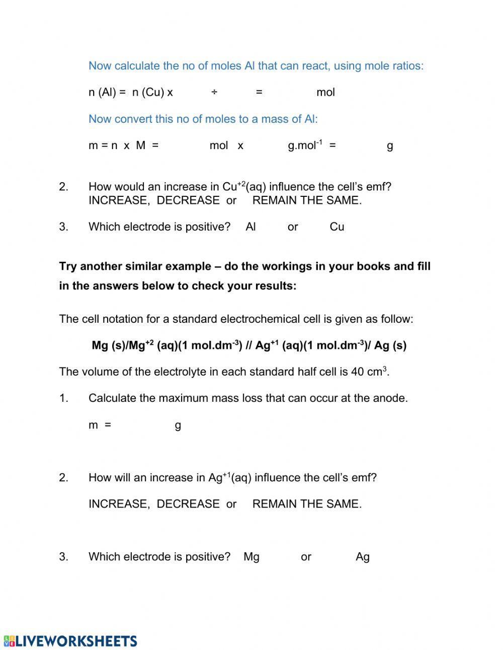 Electrochemistry extras