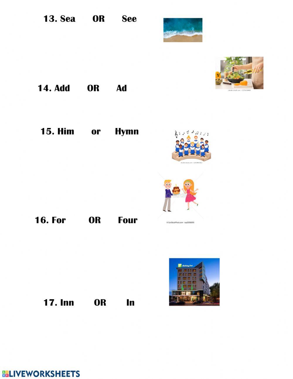 JAKE AND SARAH HOMOPHONES