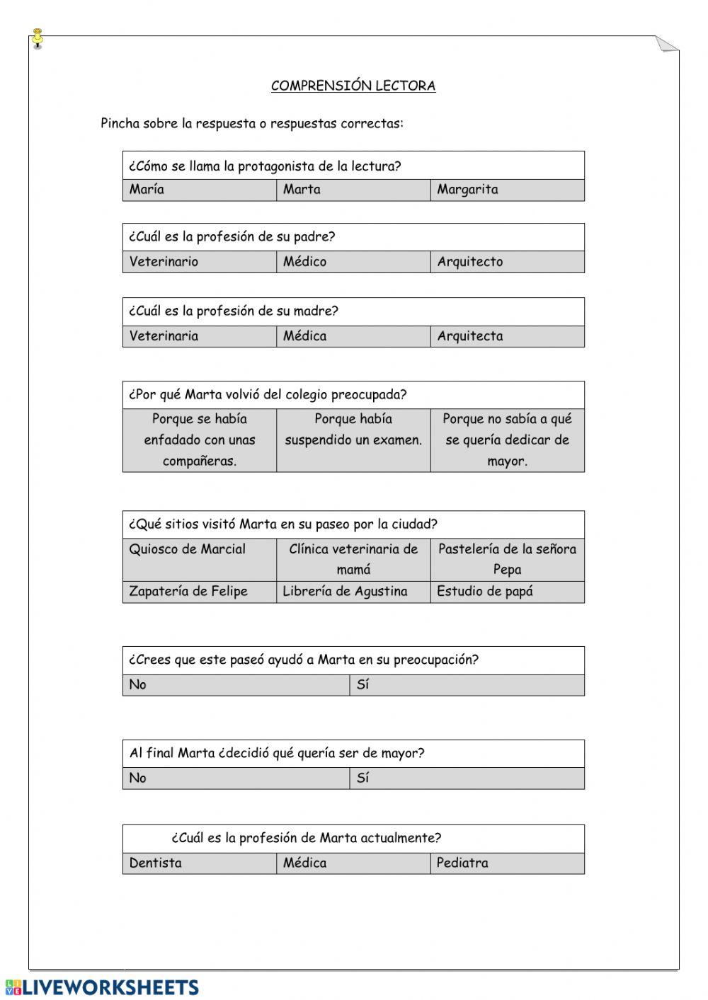 Lectura y comprensión