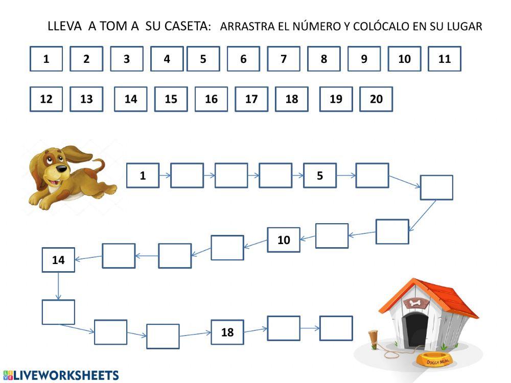 Coloca cada número en su lugar