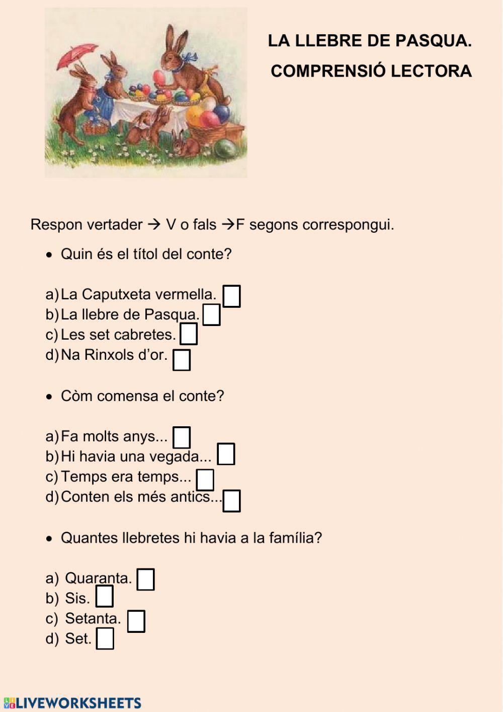 Comprensión oral de un cuento