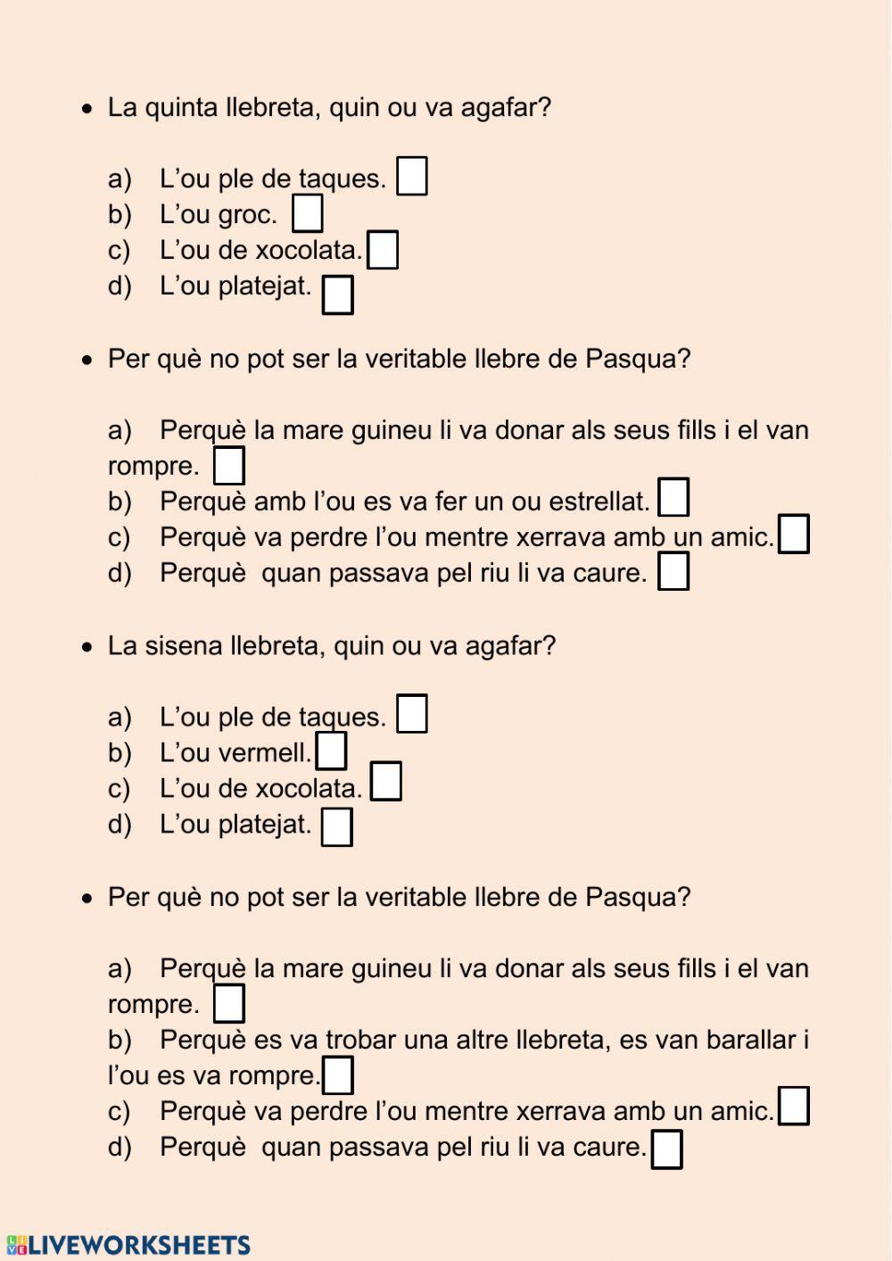 Comprensión oral de un cuento