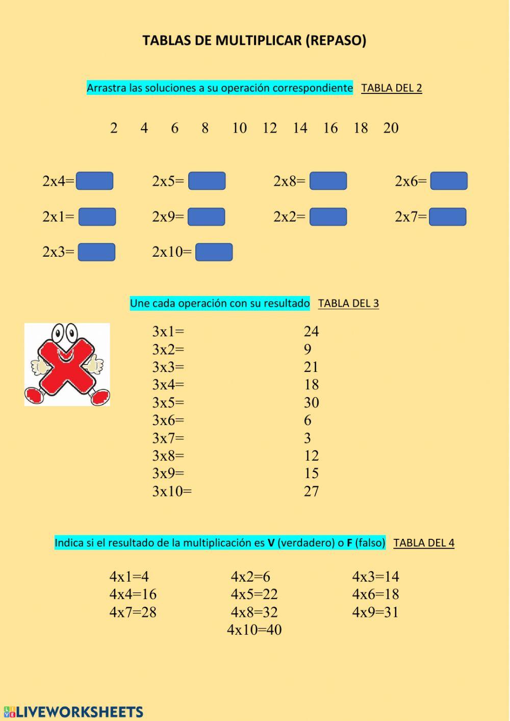TABLAS DE MULTIPLICAR