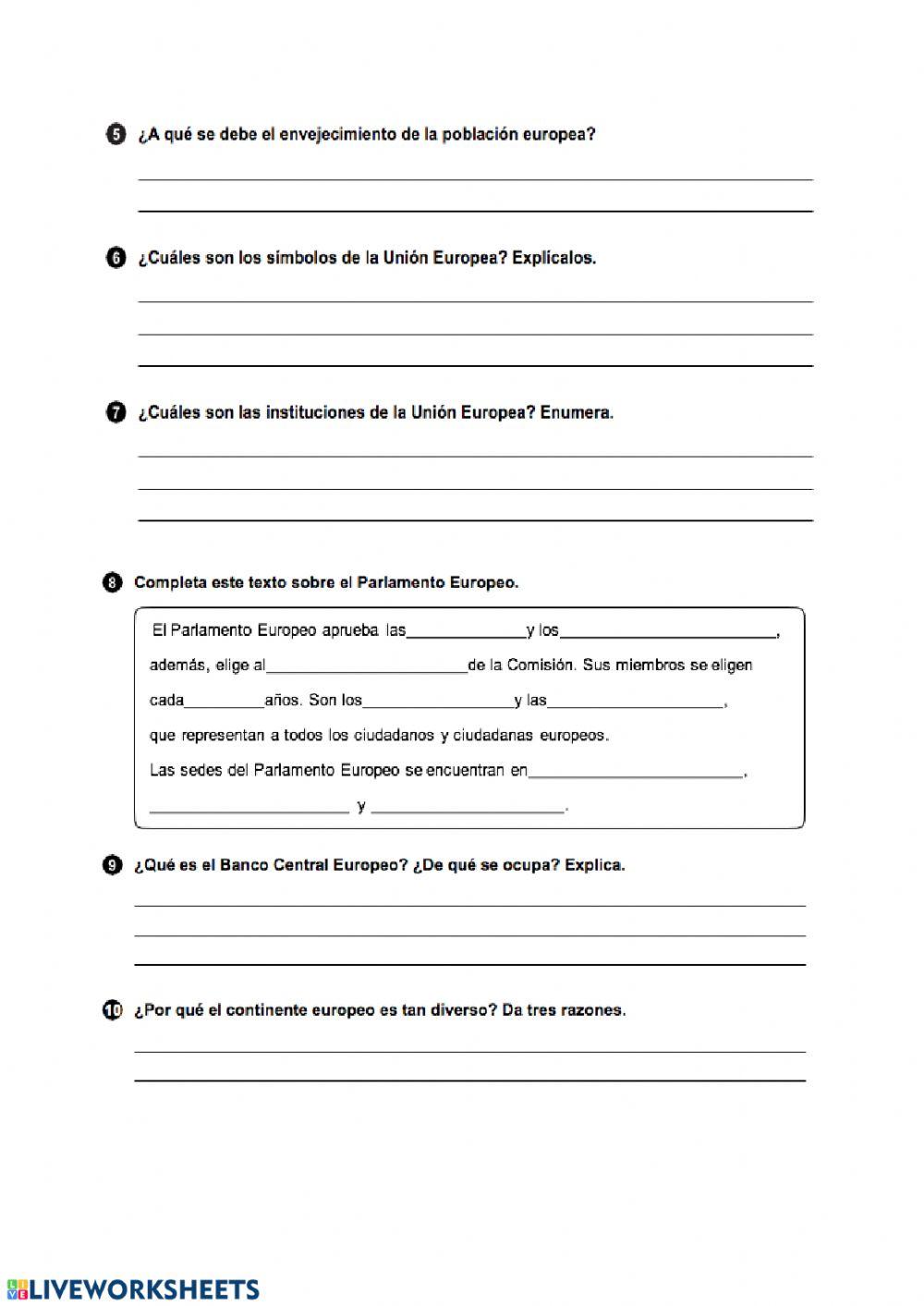 Ficha de autoevaluación Unidad 6 de Ciencias Sociales