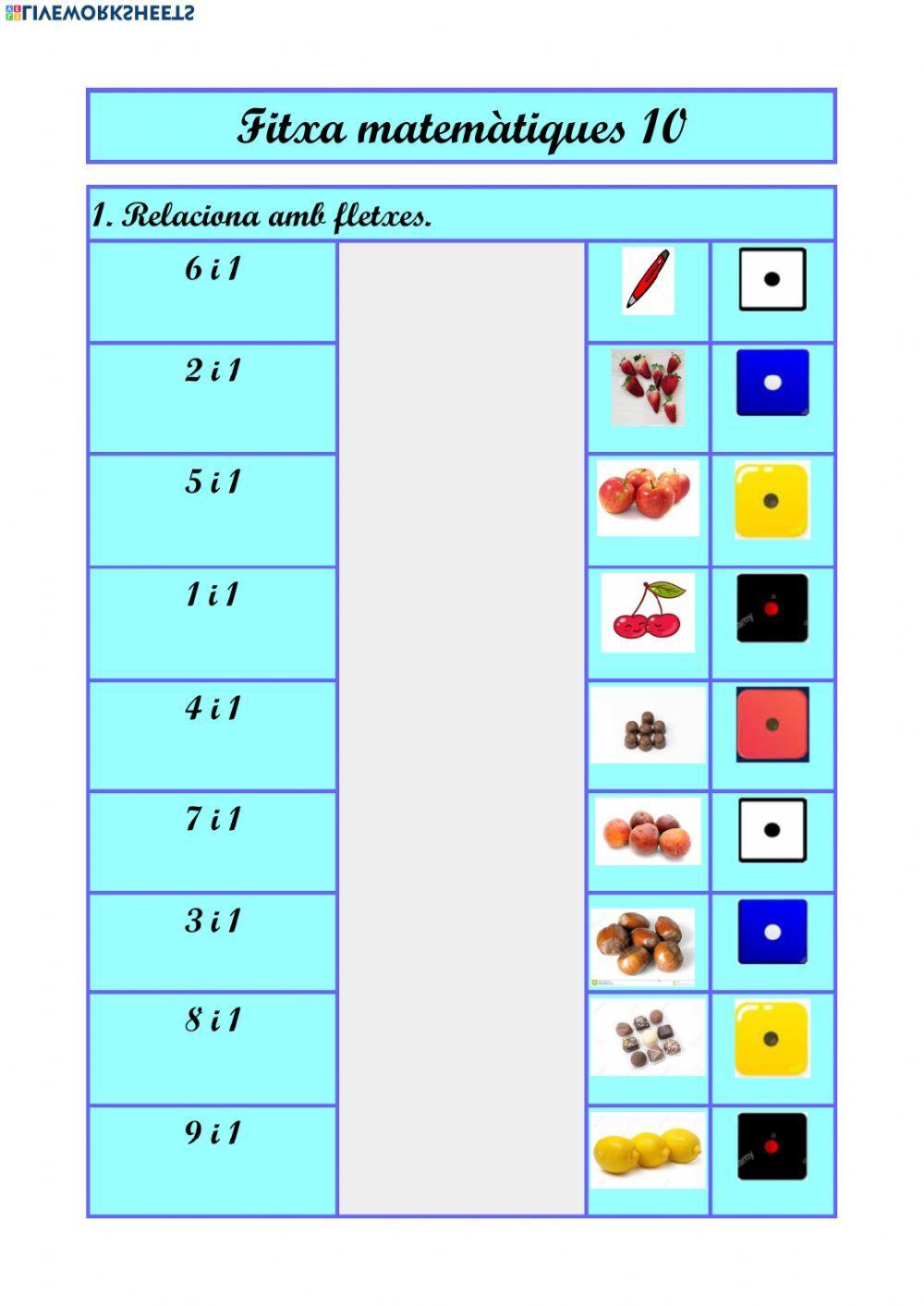 Fitxa de matemàtiques 10