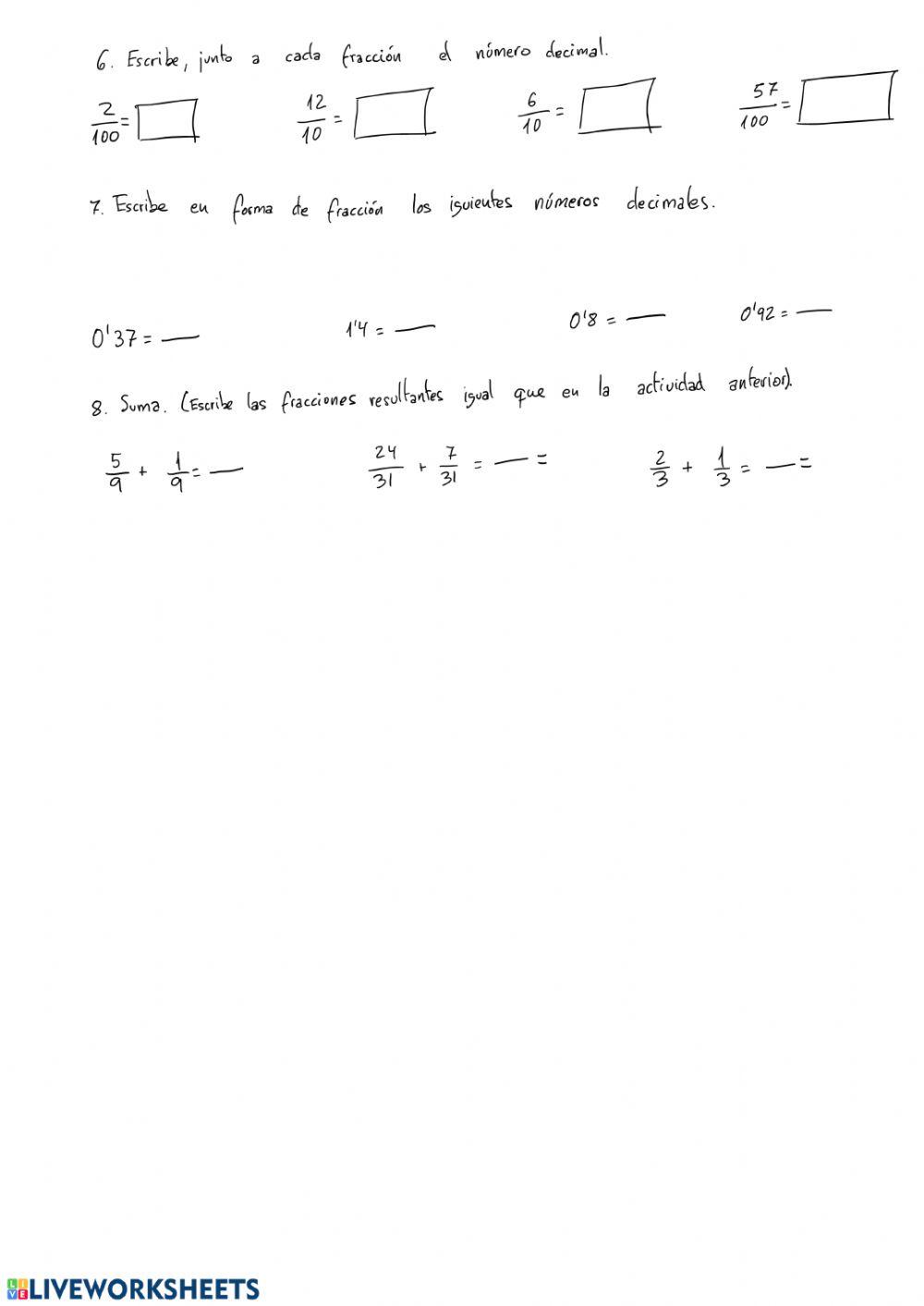 Actividad evaluable fracciones (cuarto)