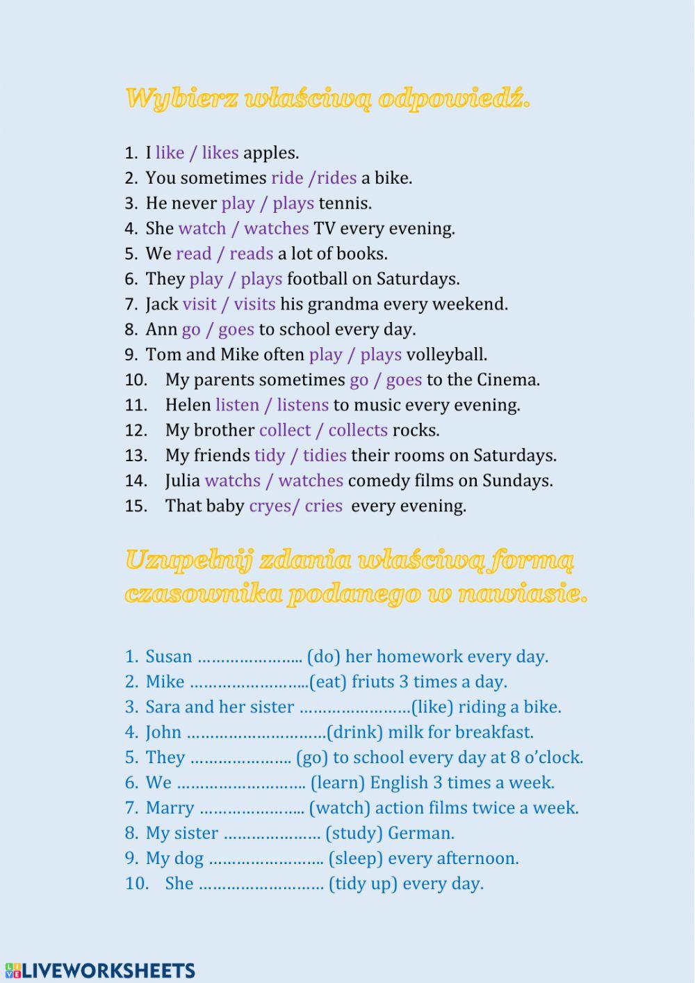 Present Simple - affirmative