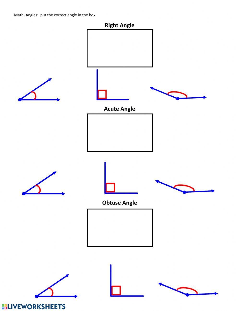 Angles 1 worksheet | Live Worksheets