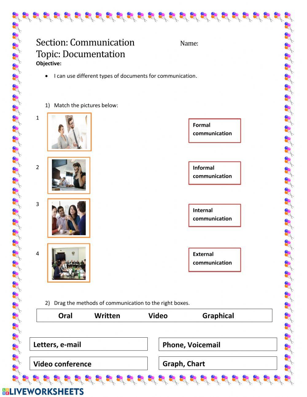 Communication skills worksheet | Live Worksheets